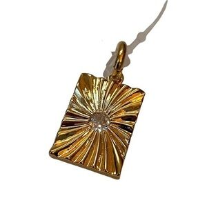 Anthropologie Nickel Plated Goldtone Sunburst Pendant Charm NEW Gift